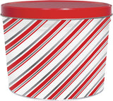 2 Gallon - Candy Stripes Christmas Tin