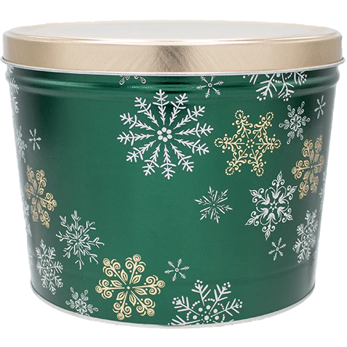 2 Gallon - Emerald Snowfall Christmas Tin